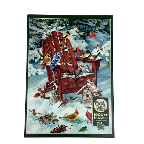 Cobble Hill “Adirondack Birds” 1000+ Piece Premium Jigsaw Puzzle Random Cut Wint - Picture 1 of 9